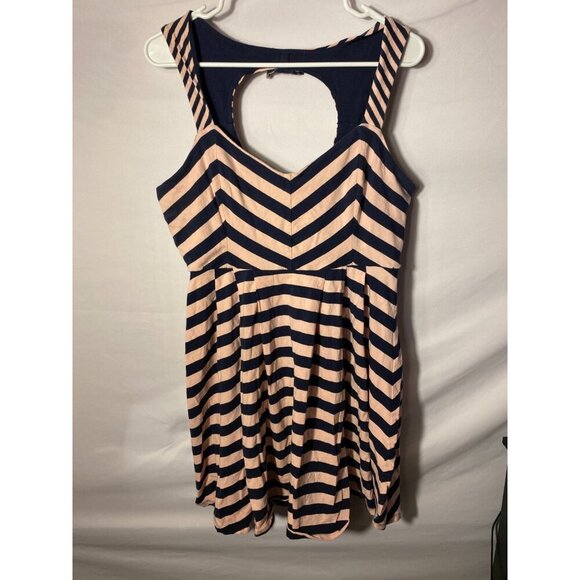 LC Lauren Conrad Dresses & Skirts - Lauren Conrad Womens Juniors Sexy Navy Nautical Vibes Dress Short‎ Size Large L